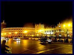 Valencia by night - Estació del Nord (Northern Station) and Plaza de Toros, Carrer Xativa